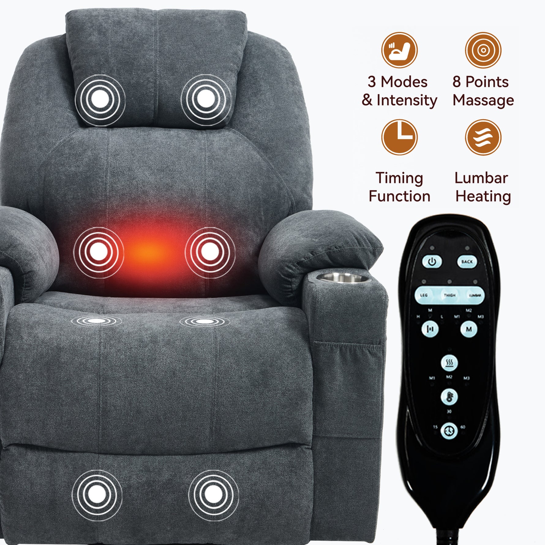 Dual-Motor Leather-Air Power Lift Recliner detail image 25