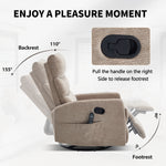 Heat Massage Manual Recliner Chair with Rocker and Swivel in Fabric for Living Room detail image 18