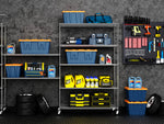 Heavy-Duty NSF Adjustable Wire Shelving Unit with Wheels & Shelf Liners for workshop, garage, storage, or utility use