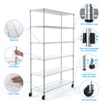 Heavy-Duty NSF Adjustable Wire Shelving Unit with Wheels & Shelf Liners for workshop, garage, storage, or utility use