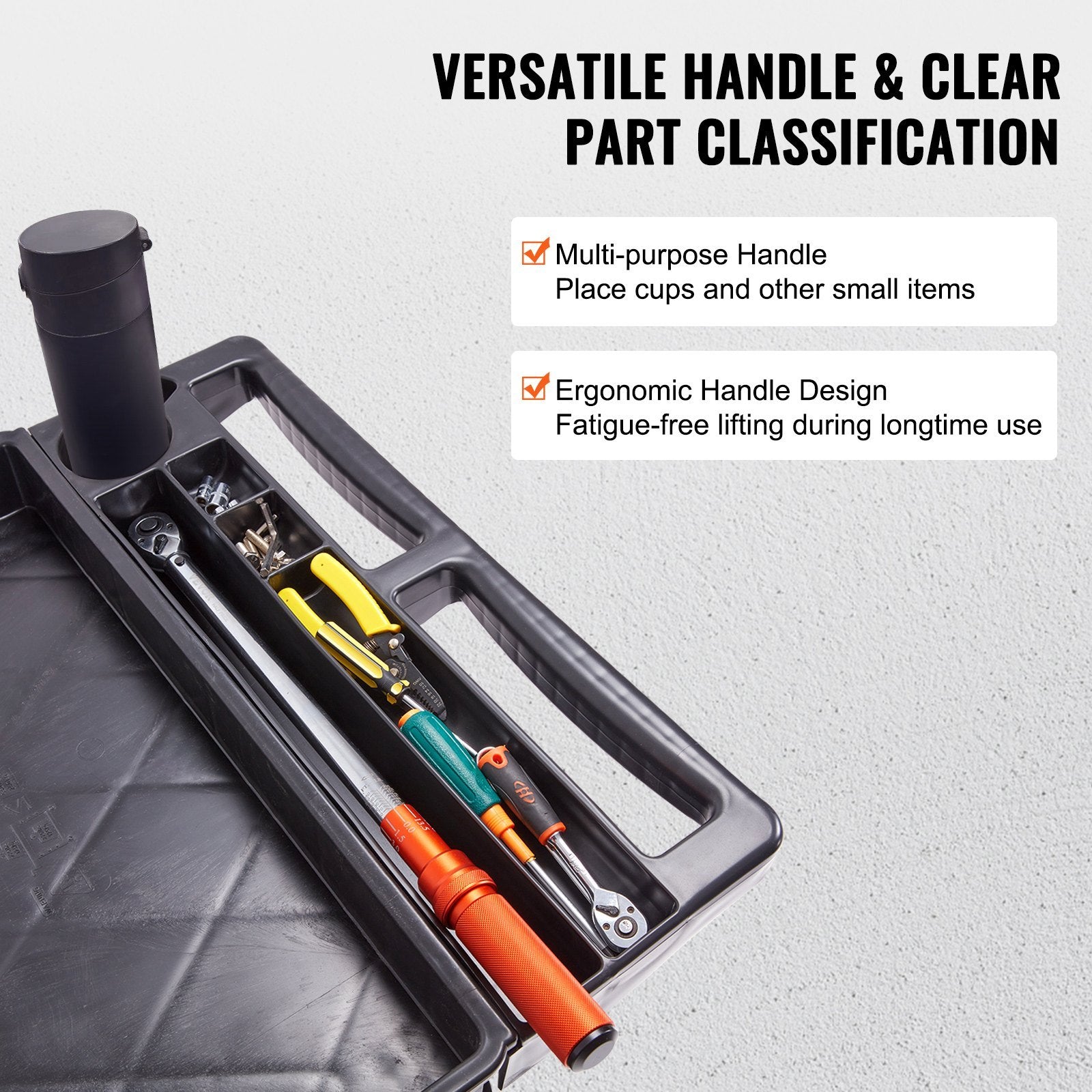 Heavy-Duty Rolling Utility Service Cart with 360° Swivel Wheels for workshop, garage, storage, or utility use