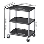 Heavy-Duty Rolling Utility Service Cart with 360° Swivel Wheels for workshop, garage, storage, or utility use