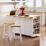 53 in. Farmhouse Kitchen Island with Power Outlet & Stools product view 24
