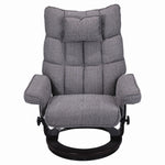 8-Point Massage Recliner with Ottoman, Heated Reclining Chair, Bent Wood Base detail image 10