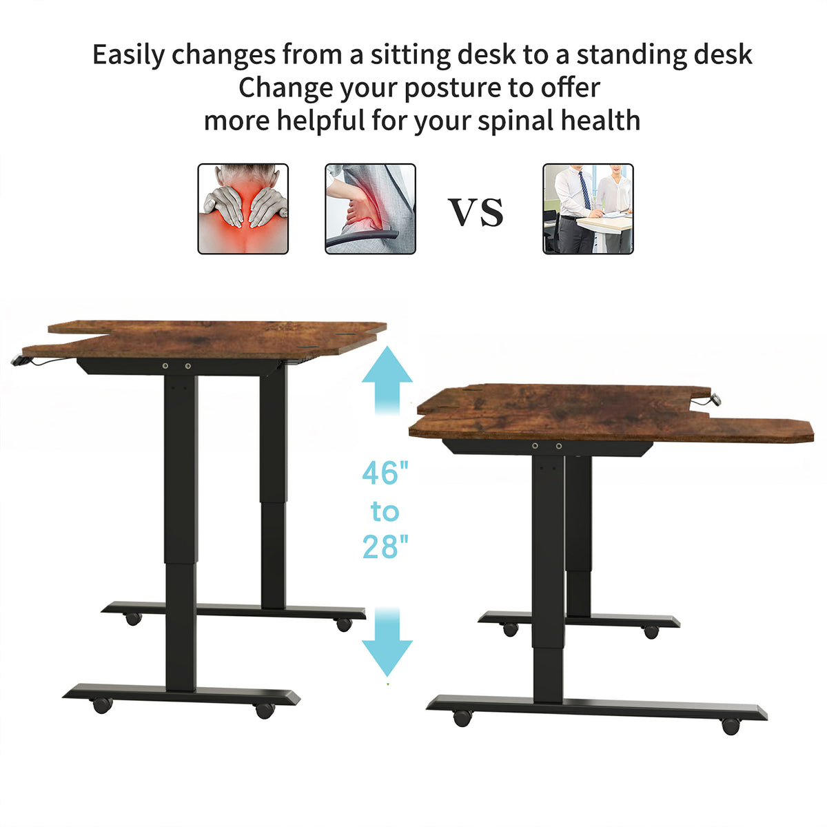L-Shaped 59" Electric Standing Desk workspace desk setup