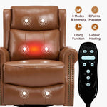 Heat Massage Manual Recliner Chair with Rocker and Swivel for Living Room detail image 33