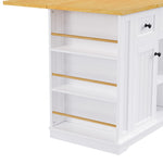 53 in. Farmhouse Kitchen Island with Power Outlet & Stools product view 157