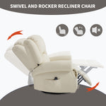 Heat Massage Manual Recliner Chair with Rocker and Swivel for Living Room detail image 56