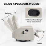 Heat Massage Manual Recliner Chair with Rocker and Swivel in Fabric for Living Room detail image 6