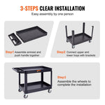 Heavy-Duty Rolling Utility Service Cart with 360° Swivel Wheels for workshop, garage, storage, or utility use