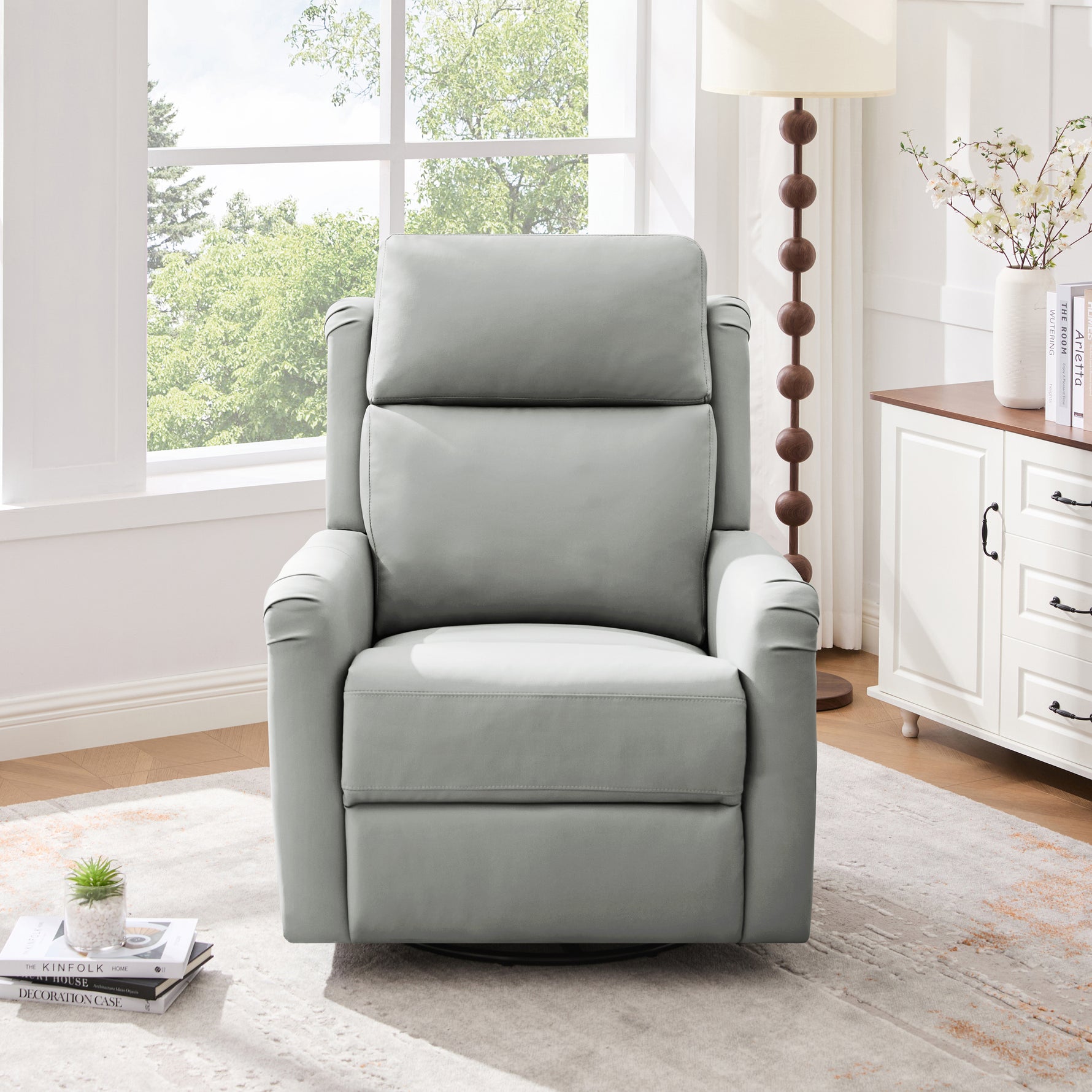 Modern Manual Recliner with 8-Point Massage and Heating, Swivel Rocking detail image 24