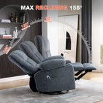 Massage Swivel Rocker Recliner with Vibration, Heat & Ergonomic Lounge Support detail image 5