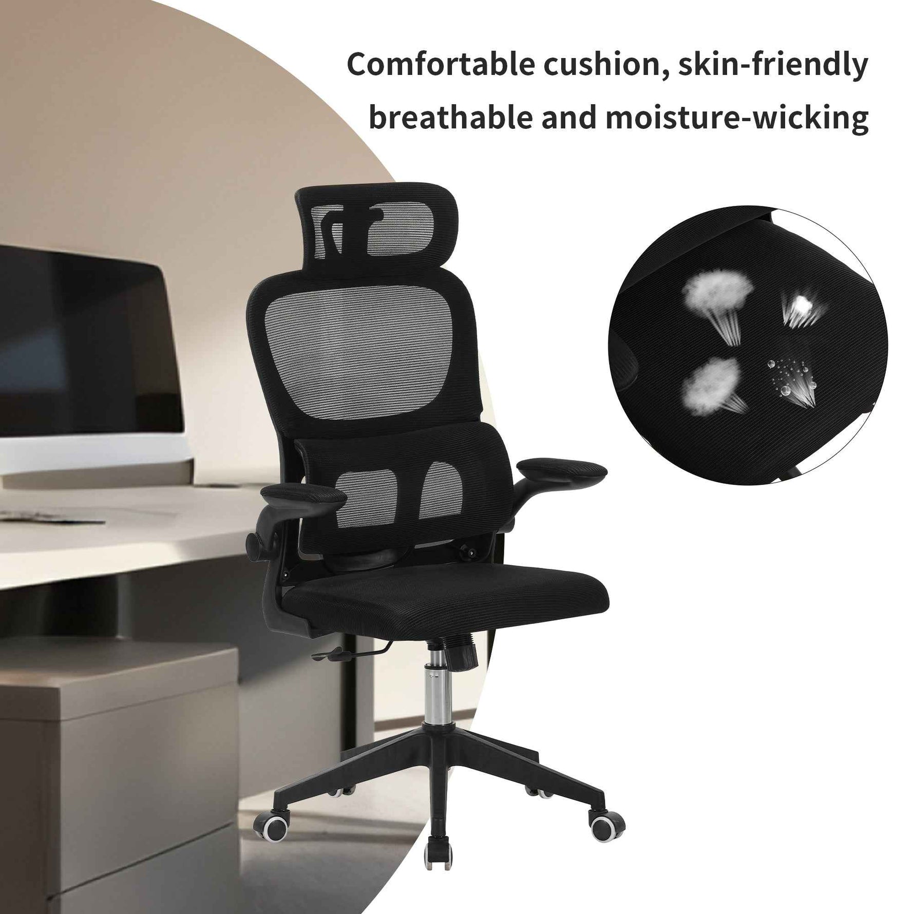 High Back Ergonomic Mesh Office Chair for home office seating