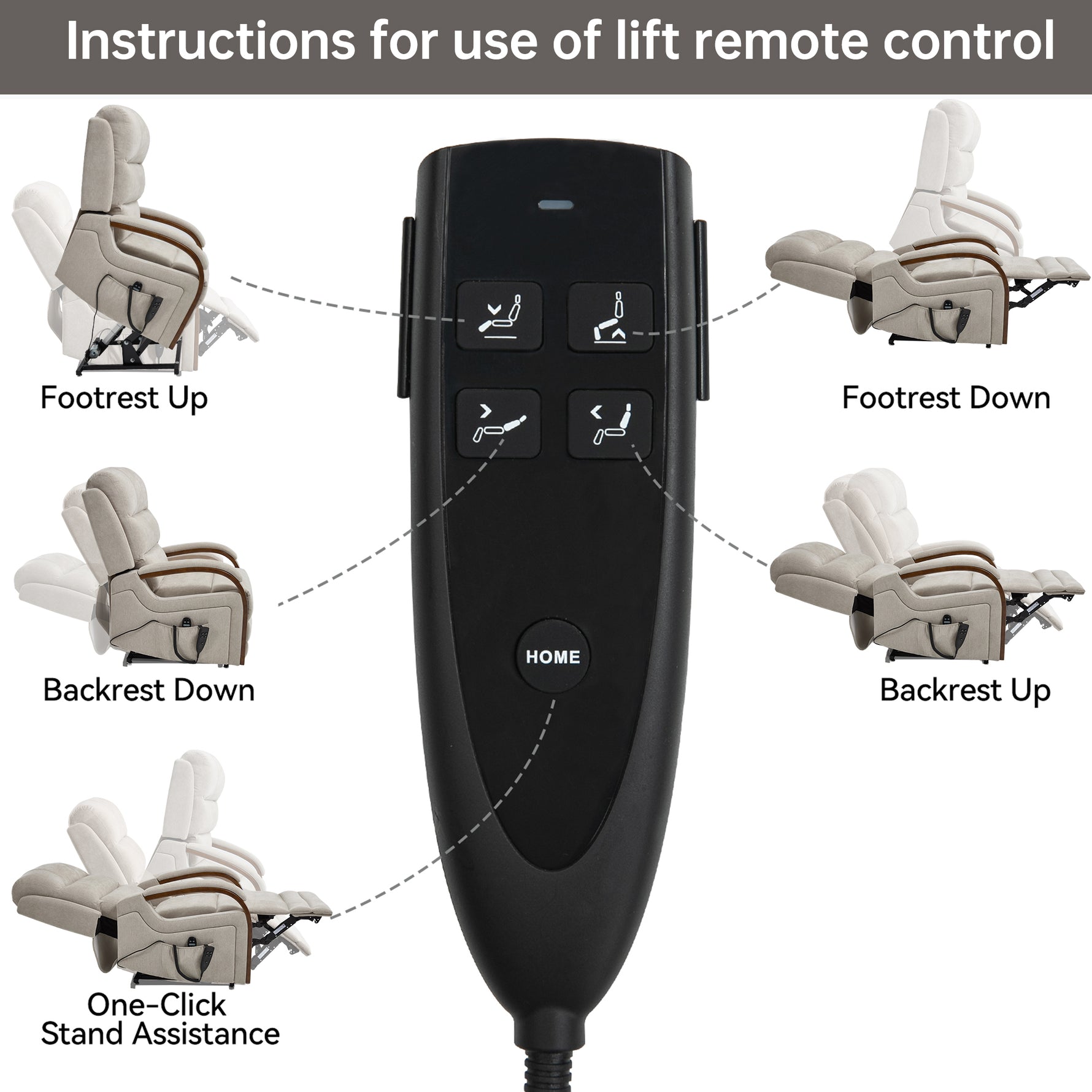 Power Chenille Lift Recliner Chair Dual Motor Infinite Position Up to 350 Pounds detail image 82