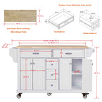 Rubberwood Kitchen Cart with 5 Drawers & Storage Cabinet product view 20