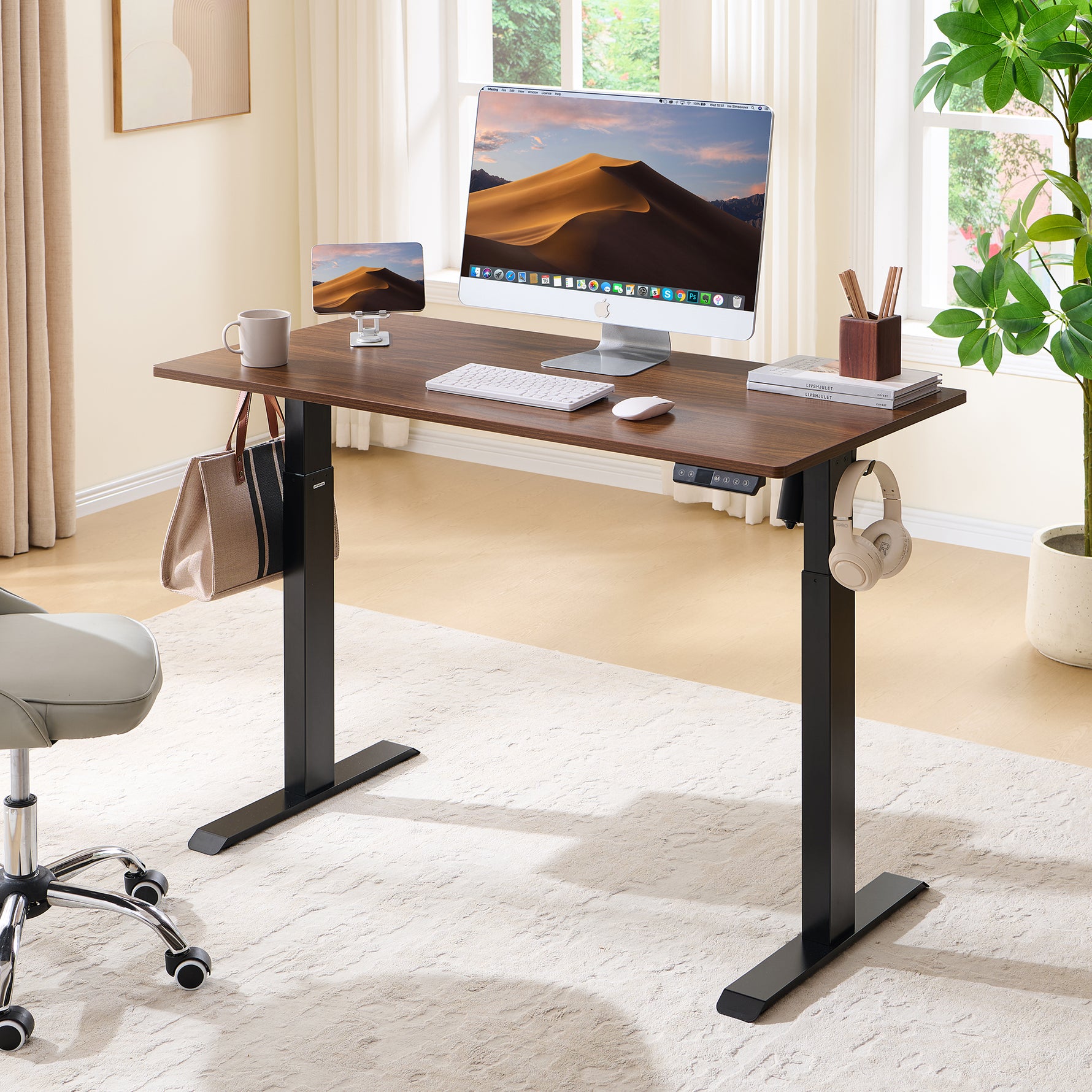 48" x 24" Electric Standing Desk workspace desk setup