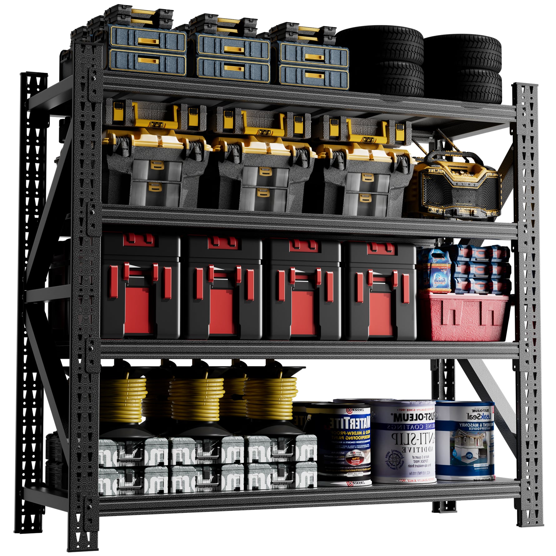 Heavy Duty Metal Adjustable Garage Shelving Unit, 4000lb Capacity Industrial Storage Rack for workshop, garage, storage, or utility use