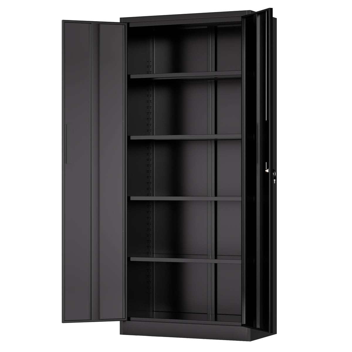 Locking Steel Garage Storage Cabinet with 4 Adjustable Shelves for workshop, garage, storage, or utility use