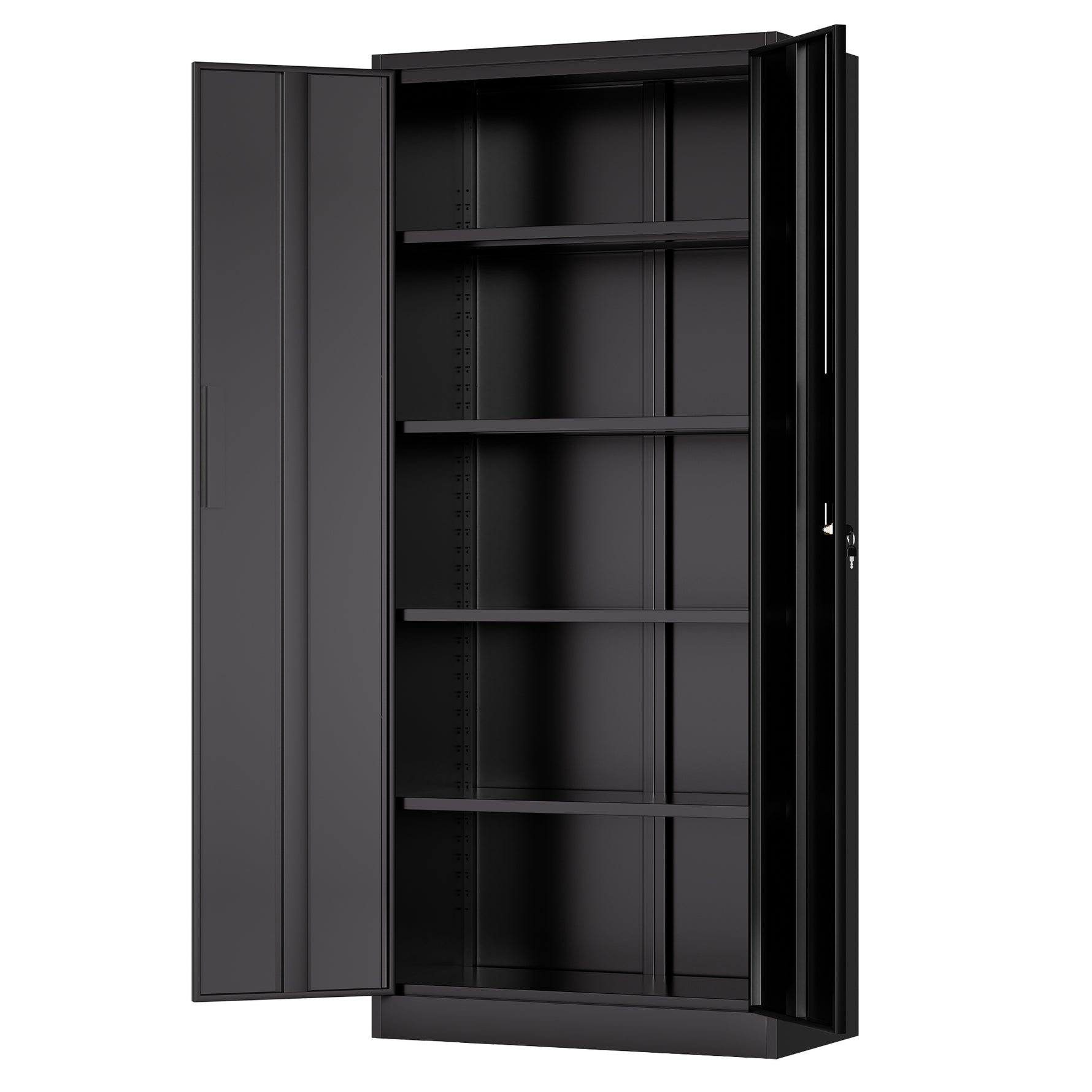 Locking Steel Garage Storage Cabinet with 4 Adjustable Shelves for workshop, garage, storage, or utility use