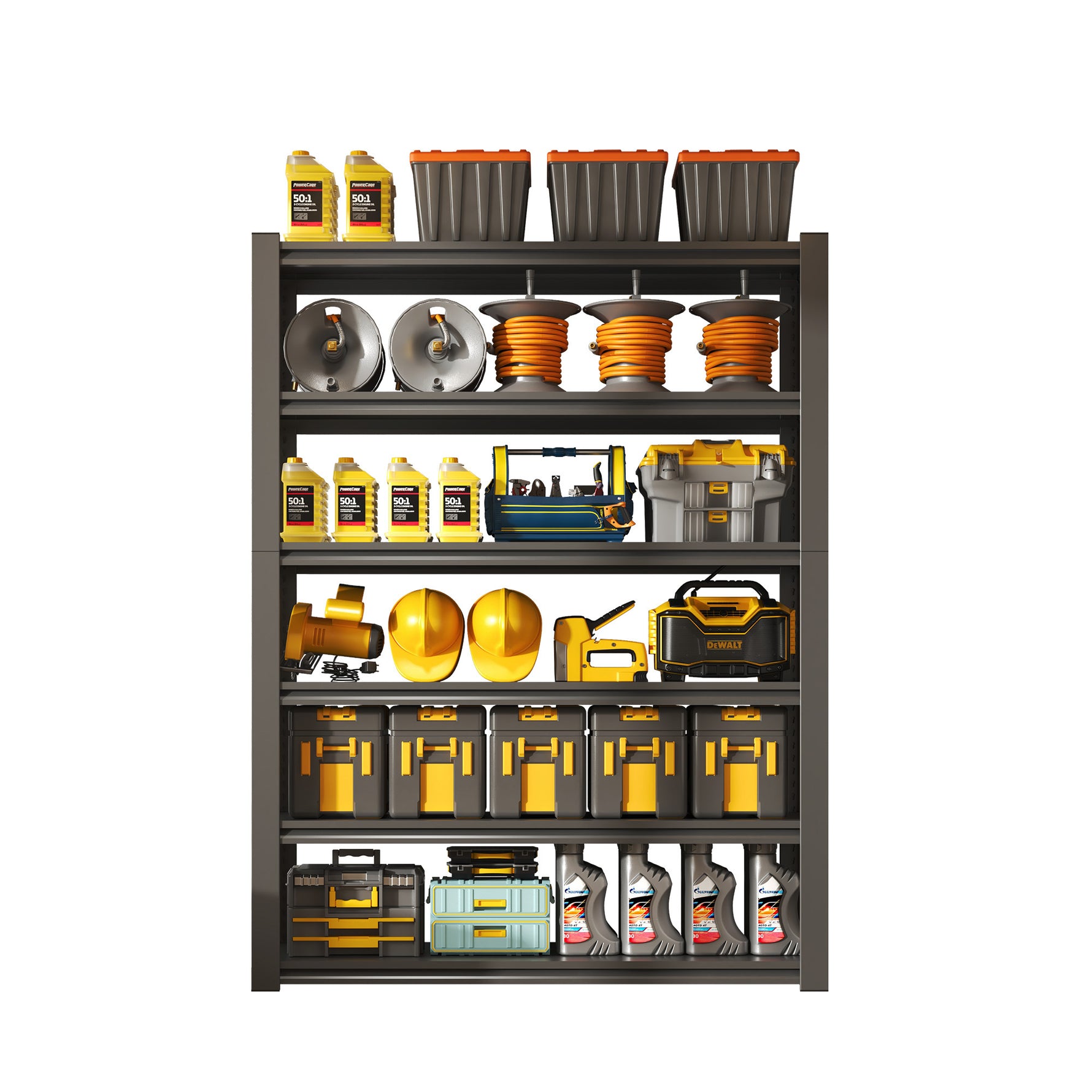 Industrial Heavy Duty Adjustable Metal Mesh Storage Shelving Unit for workshop, garage, storage, or utility use