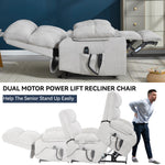 Chenille Dual-Motor Power Lift Recliner, 350 lb Capacity detail image 8