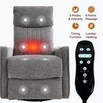 Heat Massage Manual Recliner Chair with Rocker and Swivel in Fabric for Living detail image 9