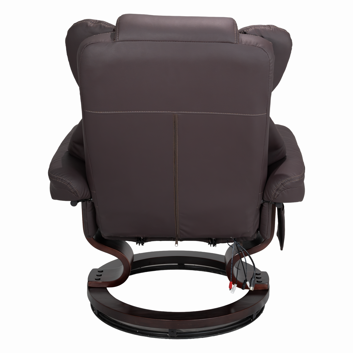 8-Point Massage Recliner with Ottoman, Heated Reclining Chair, Bent Wood Base detail image 32