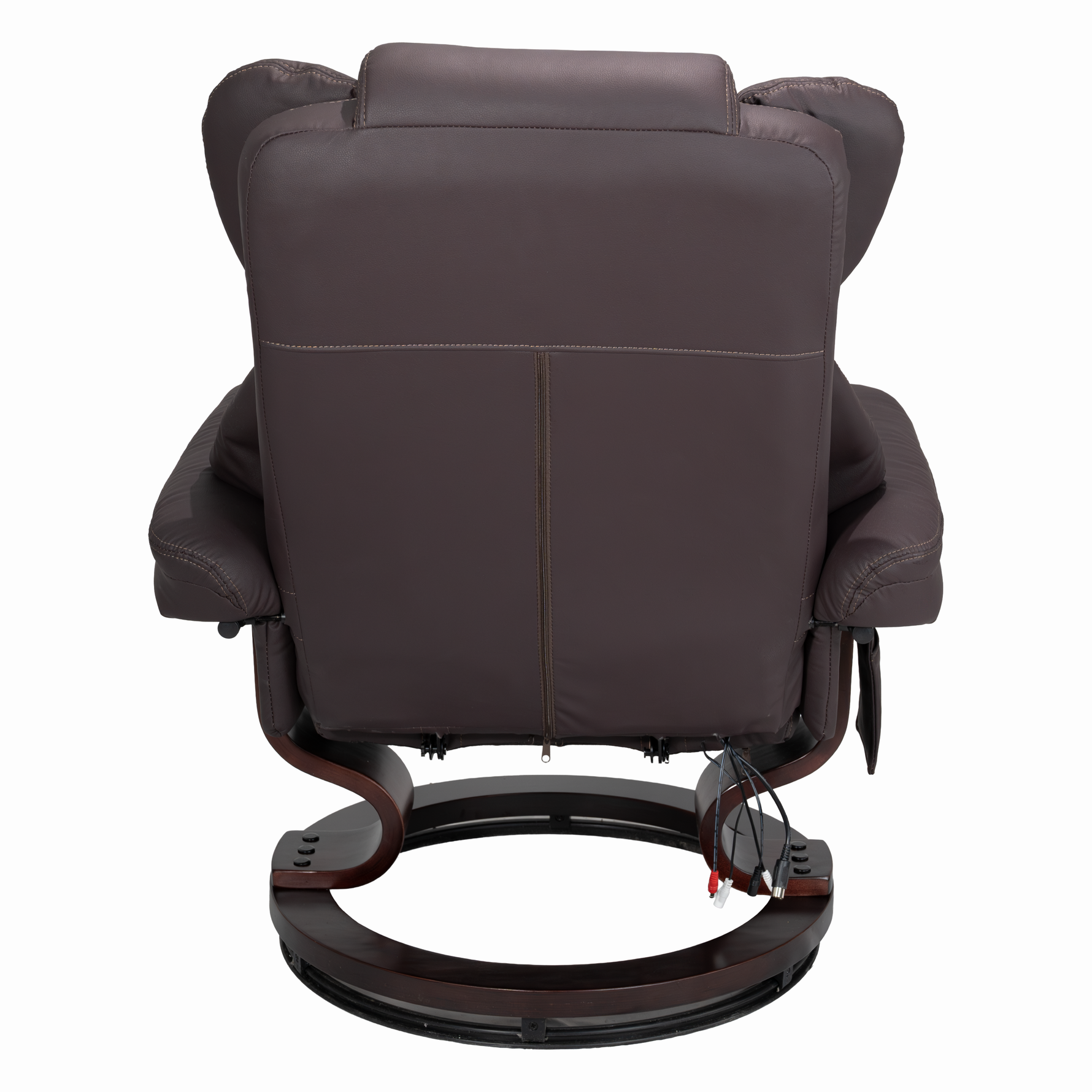 8-Point Massage Recliner with Ottoman, Heated Reclining Chair, Bent Wood Base detail image 32