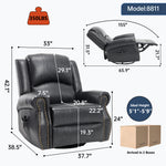 Heat Massage Manual Recliner Chair with Rocker and Swivel for Living Room detail image 74