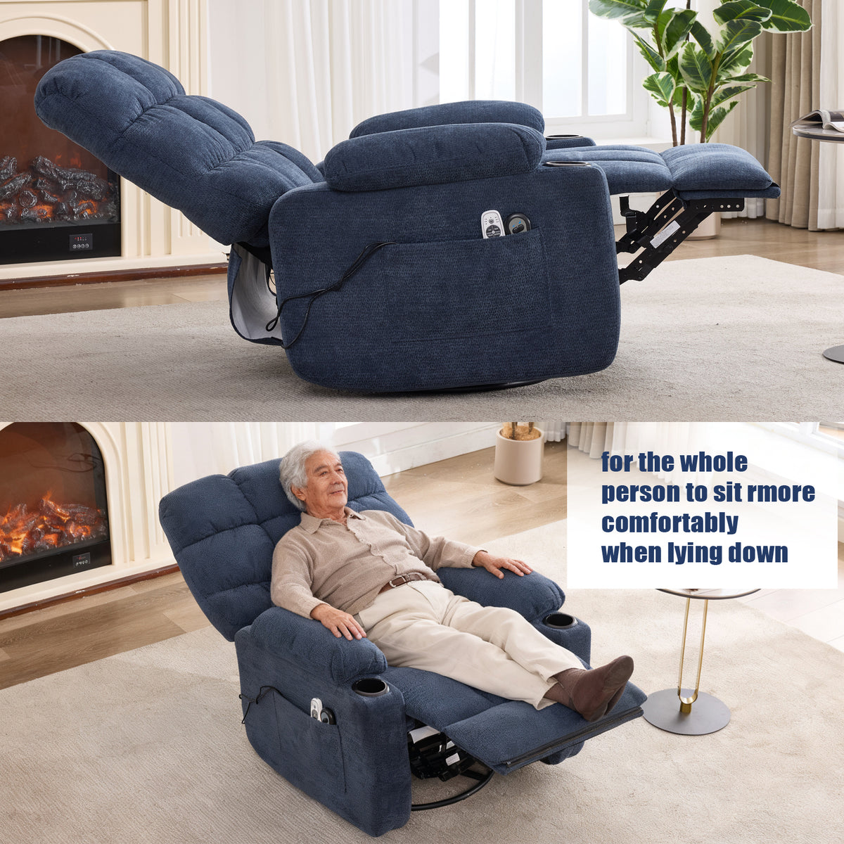 Fabric Heat & Massage Recliner detail image 5