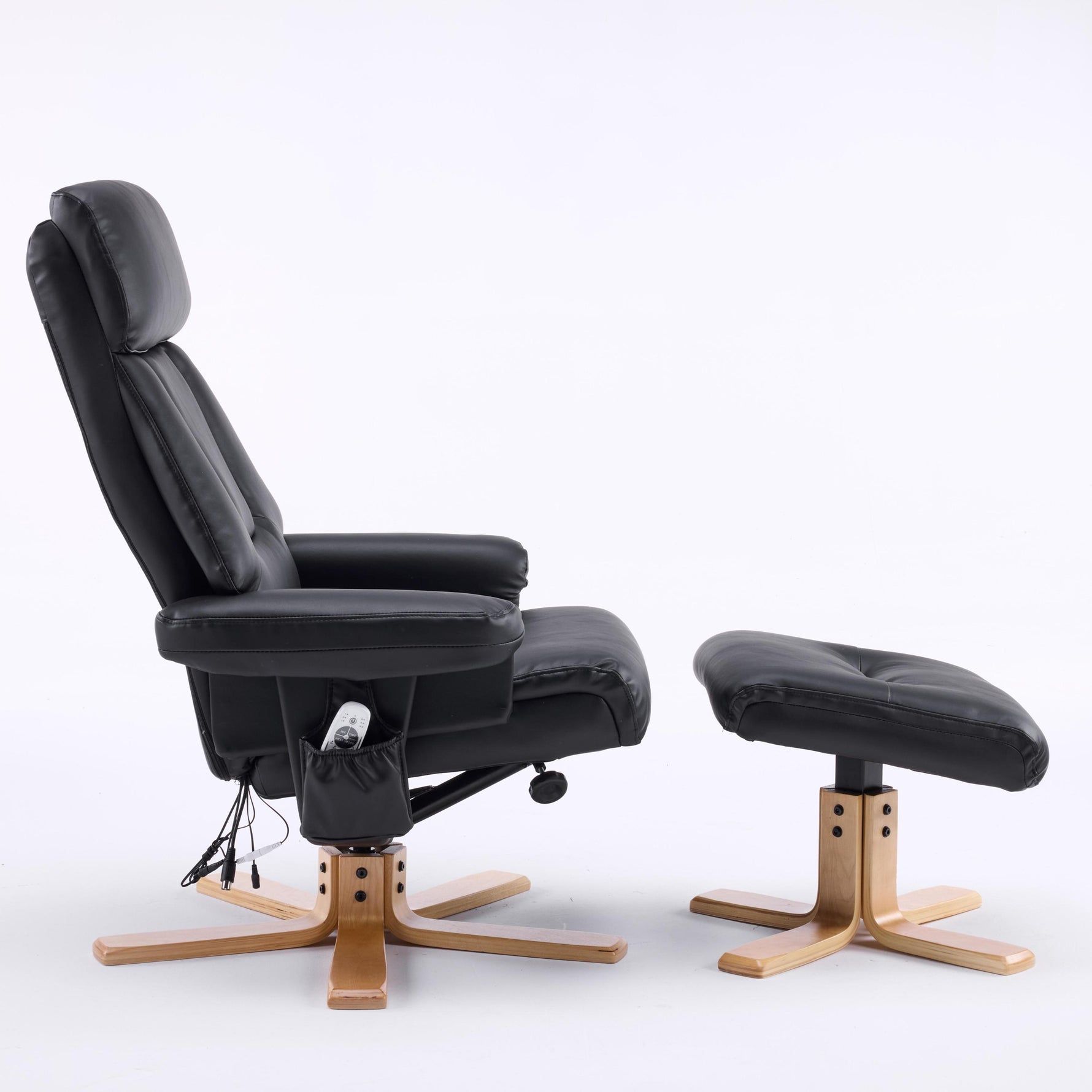Modern Heated Massage 360° Swivel Recliner Accent Chair with Ottoman, Ergonomic detail image 37