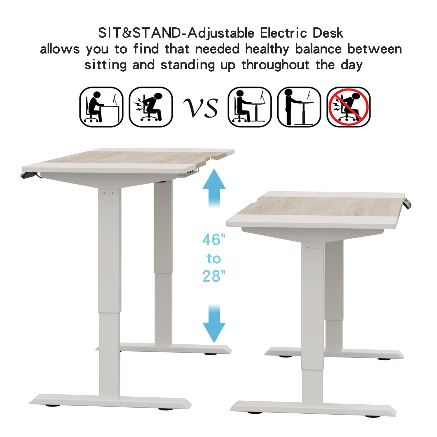 63" x 30" Electric Standing Desk with Splice Board workspace desk setup