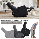 Chenille Single-Motor Power Lift Recliner with Massage & Heat detail image 63