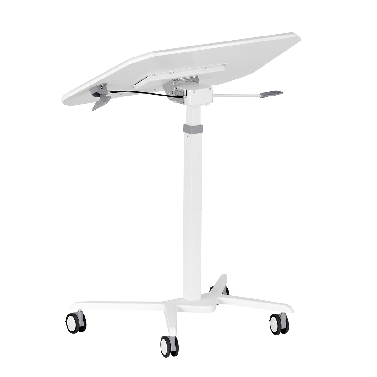 Techni Mobili White Sit-to-Stand Mobile Laptop Cart mobile laptop workstation