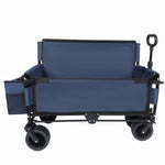 3-in-1 Folding Wagon Cart with Bench Seat & Storage for workshop, garage, storage, or utility use