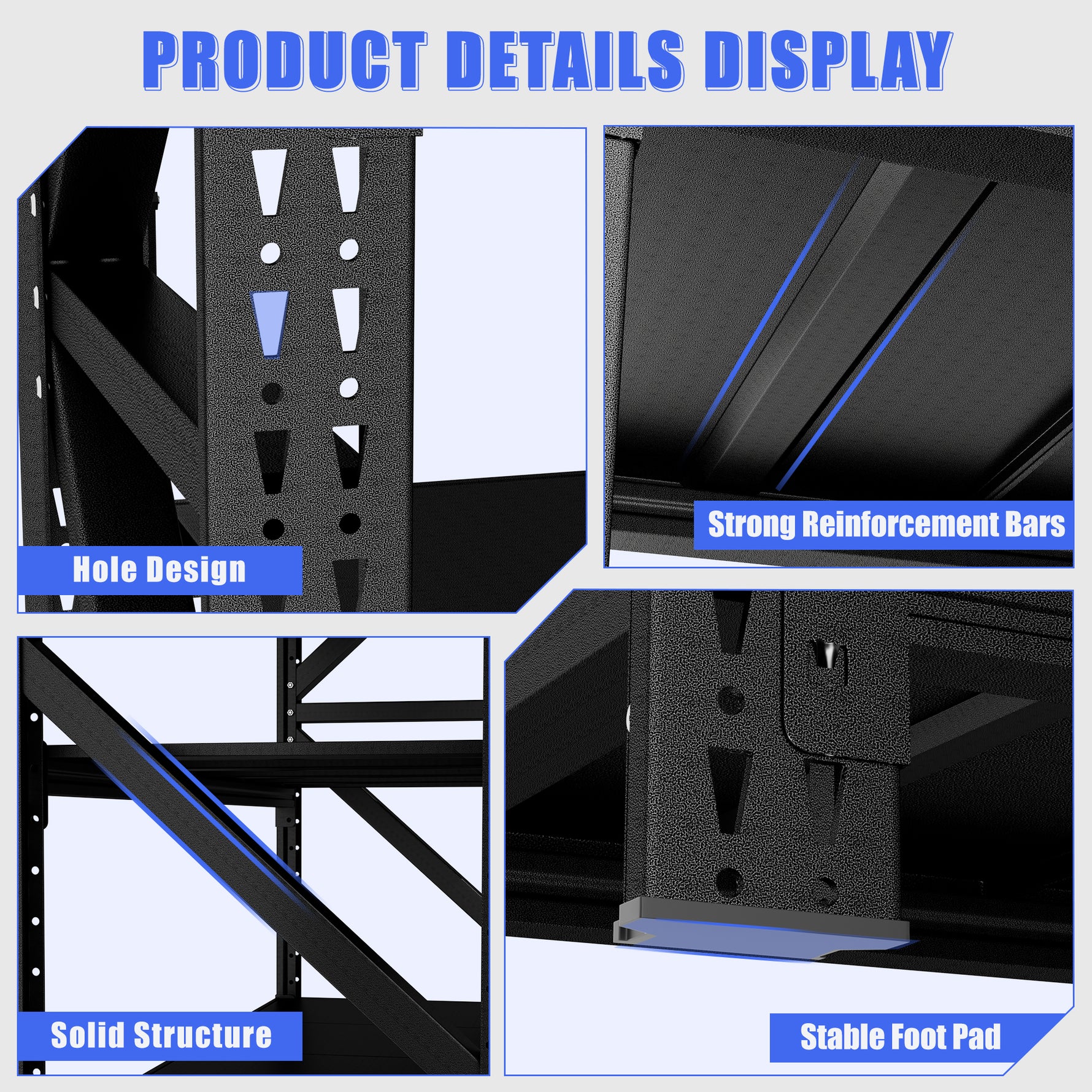 Heavy-Duty Adjustable Garage Shelving for Warehouse Storage for workshop, garage, storage, or utility use