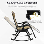 Outsunny Folding Zero Gravity Rocking Chair Set detail image 25