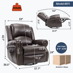 Heat Massage Manual Recliner Chair with Rocker and Swivel for Living Room detail image 30