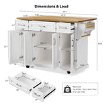 54 in. Rolling Kitchen Island with Drop Leaf & Storage product view 11