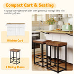 Farmhouse Kitchen Island with Drop Leaf, Power Outlet & 2 Seats product view 21