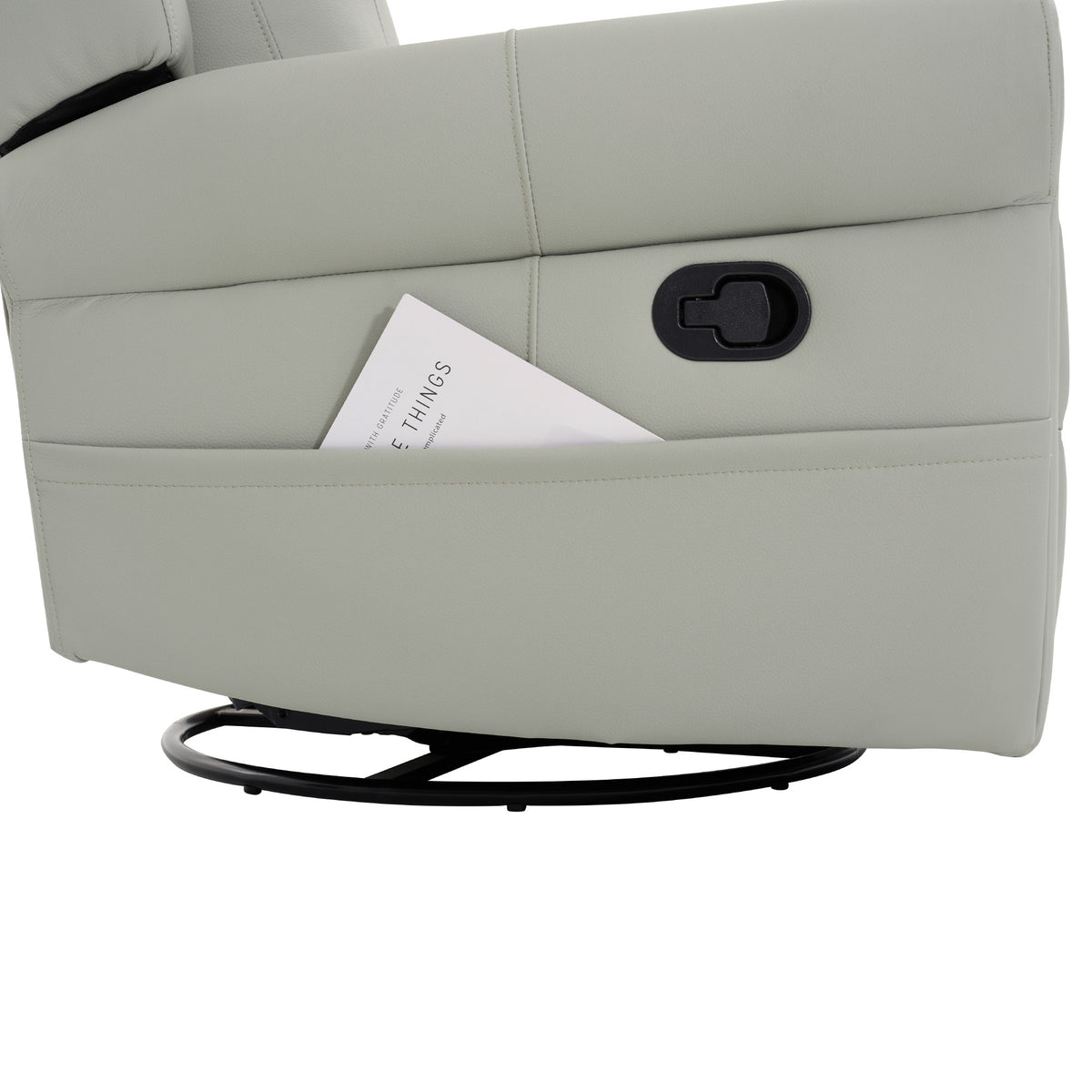 Modern PU Leather Manual Recliner Chair with 270° Swivel, Massage detail image 33