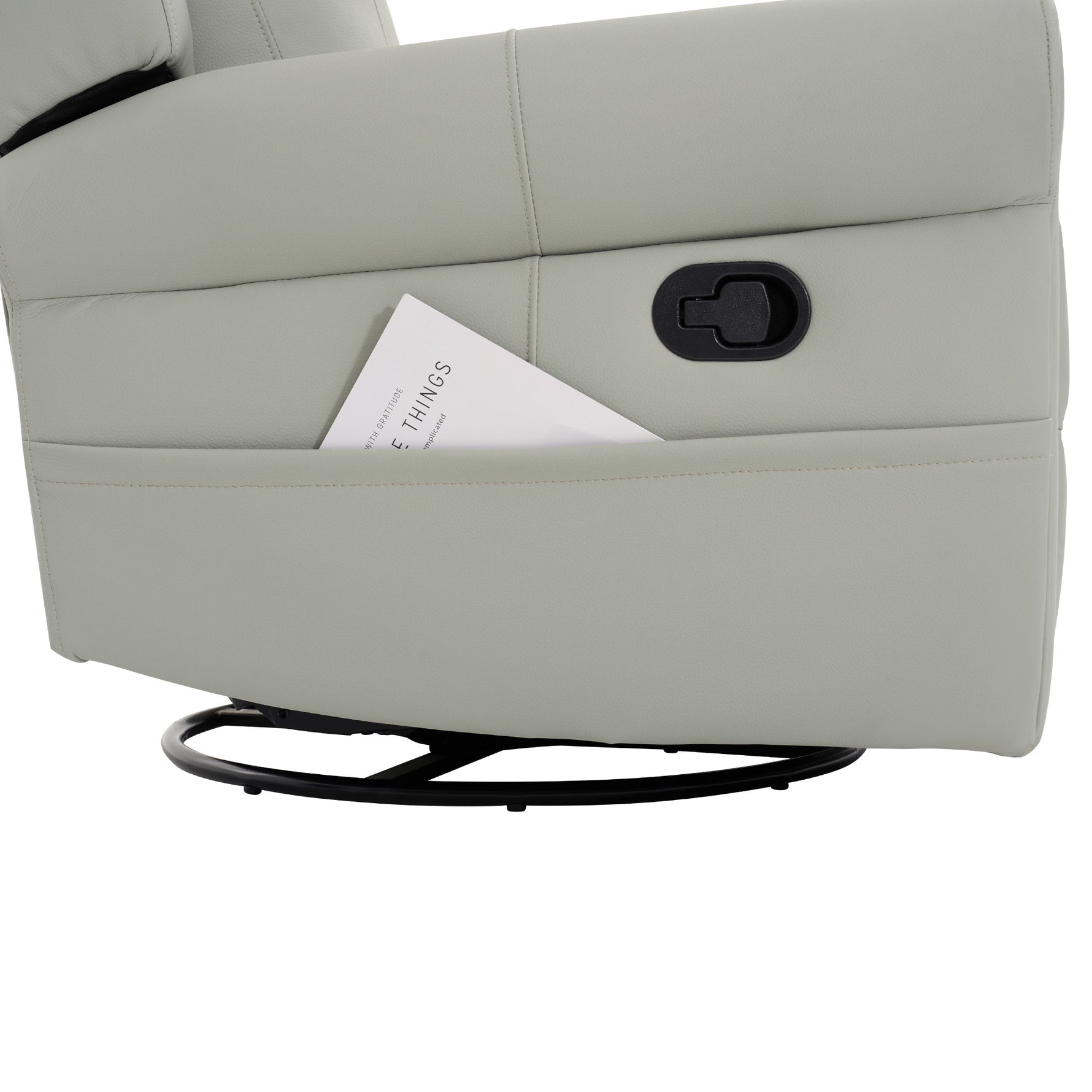 Modern PU Leather Manual Recliner Chair with 270° Swivel, Massage detail image 33
