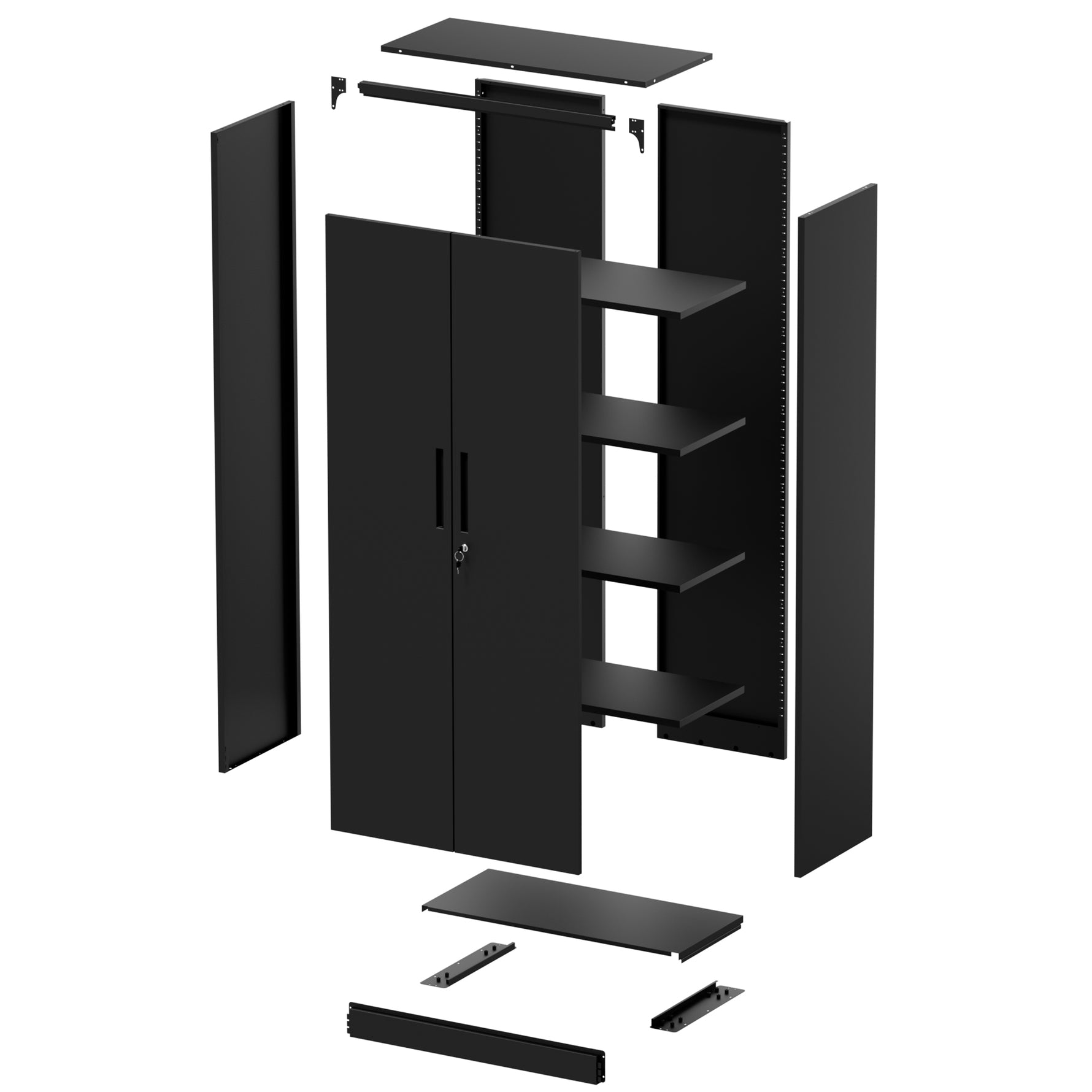 Locking Steel Garage Storage Cabinet with 4 Adjustable Shelves for workshop, garage, storage, or utility use