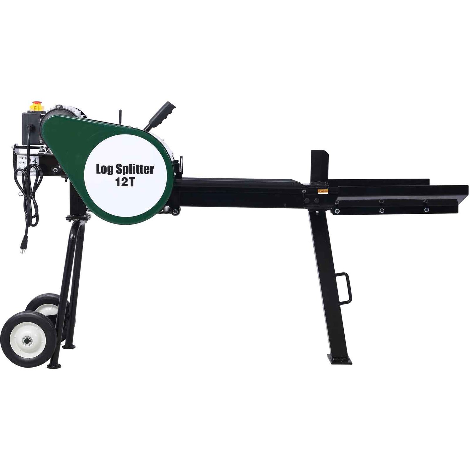 12-Ton Portable Electric Horizontal Log Splitter for workshop, garage, storage, or utility use