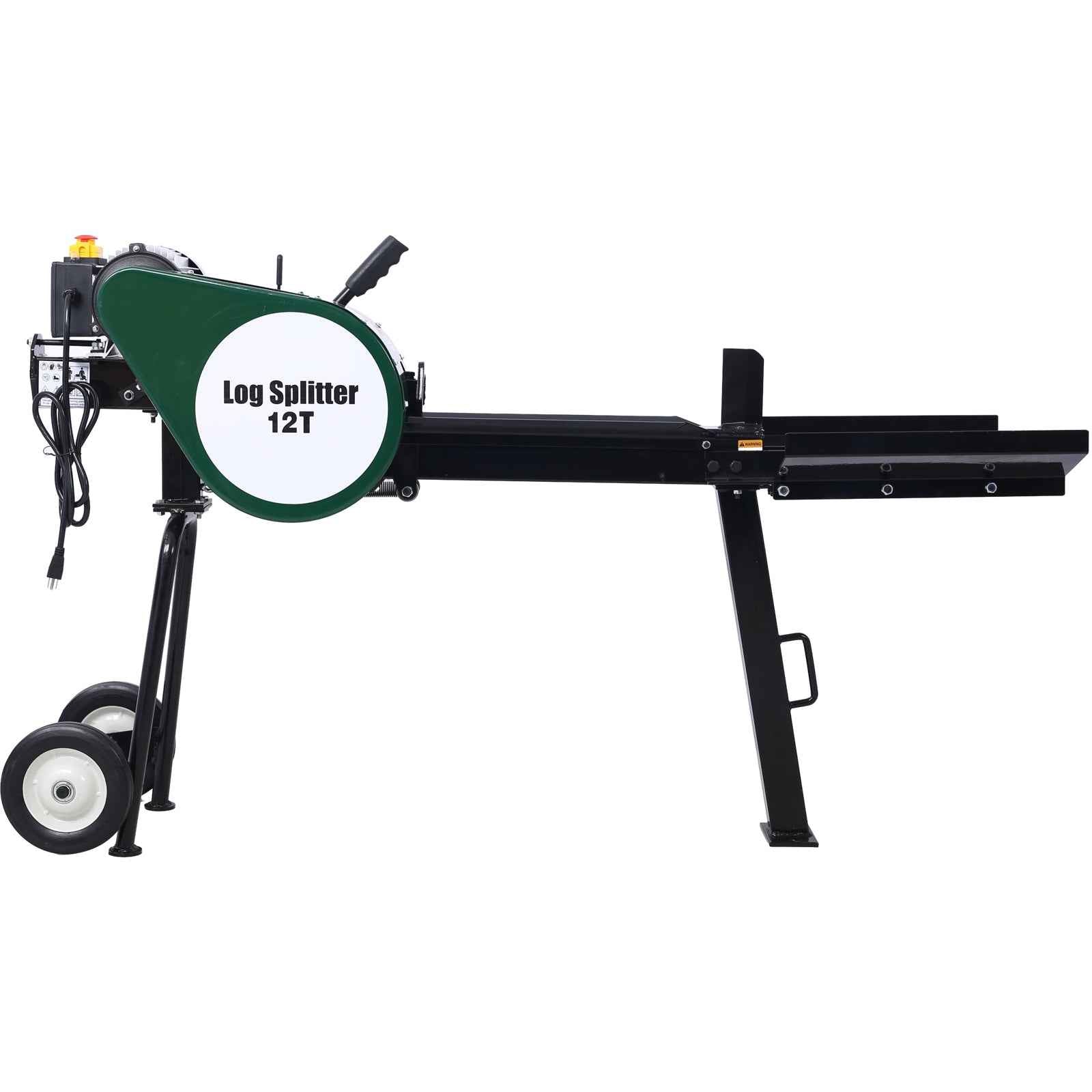 12-Ton Portable Electric Horizontal Log Splitter for workshop, garage, storage, or utility use