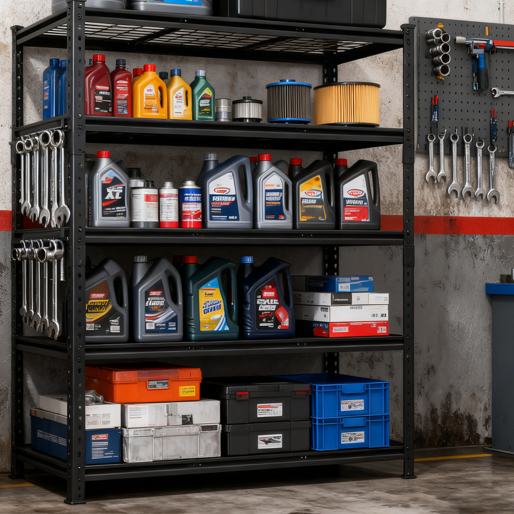 5-Tier Heavy-Duty Adjustable Metal Shelving Unit, 48" W x 24" D x 72" H for workshop, garage, storage, or utility use