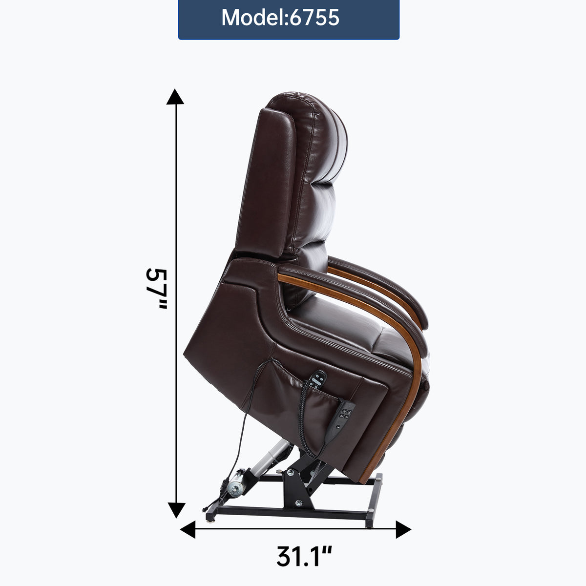 Dual-Motor Leather-Air Power Lift Recliner detail image 15