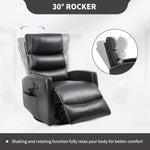 Heat Massage Manual Recliner Chair with Rocker and Swivel in Fabric for Living Room detail image 5