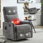 Heat Massage Manual Recliner Chair with Rocker and Swivel in Fabric for Living detail image 12