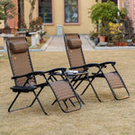 Outsunny Zero Gravity Chair Set with Side Table and Cup Holder detail image 8